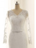 V Neck Ivory Lace Tulle Unique Wedding Dress